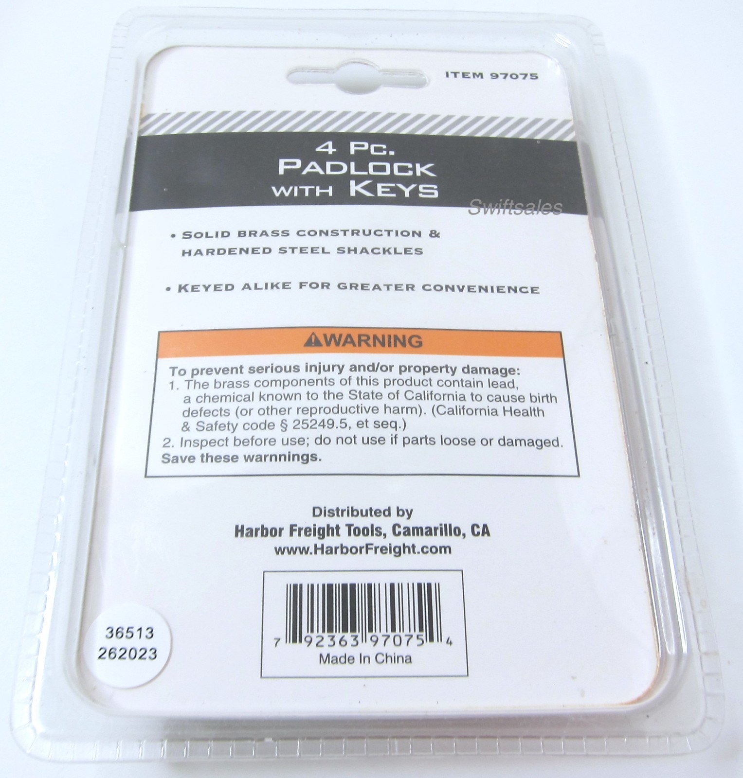 Bunker Hill Security 4 Pc Brass Body Hardened Shackle Keyed Alike Mini Padlocks