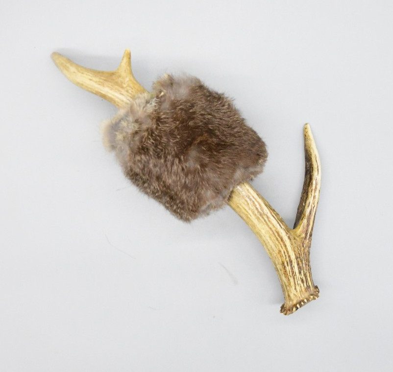 Sioux Two Ceremonial Totems Deer Antler Effigy and Rattle