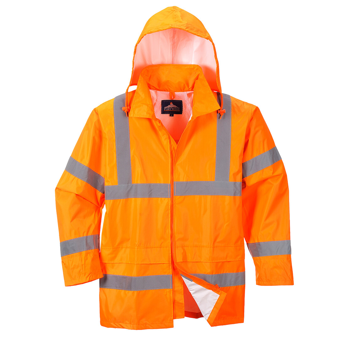 Portwest UH440 Mens Waterproof Hi Vis Rain Jacket Reflective Lightweight Safety