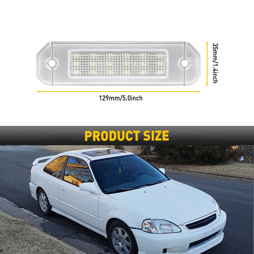 AUXITO 18LED Light License Plate Tag Lamp 6000K Canbus For 1992-2000 Honda Civic