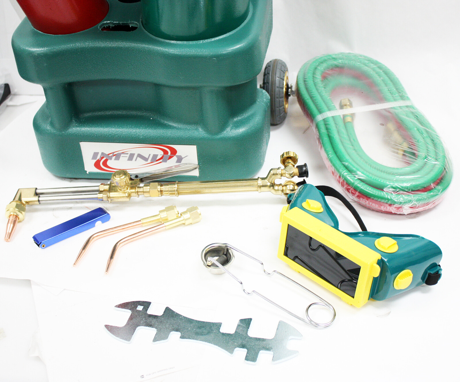 HVAC Brazing Welding Cutting Torch Kit w/Oxygen Acetylene Tanks Regulator & TOTE