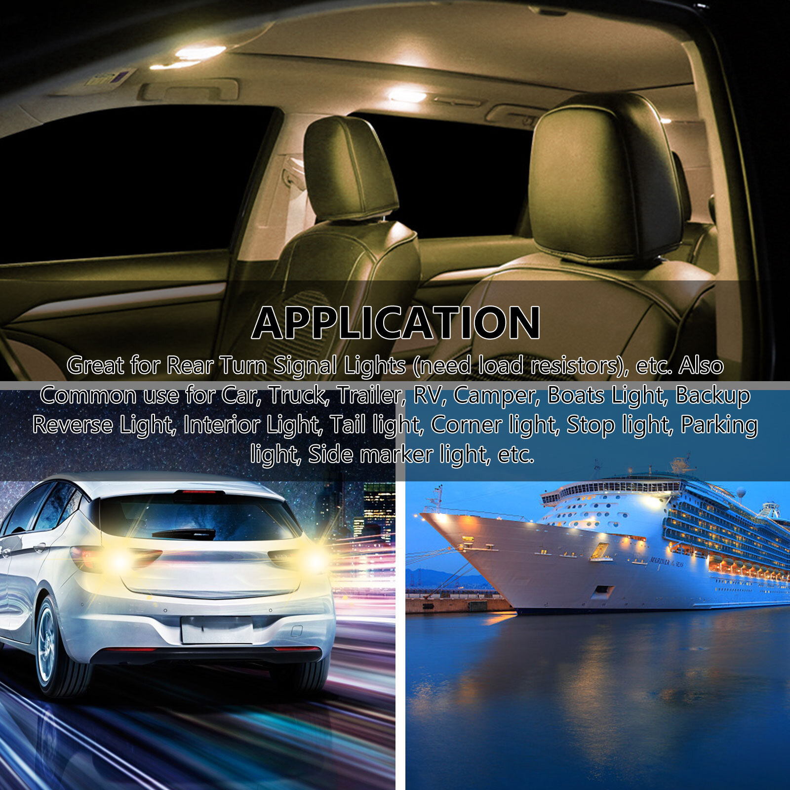 20x Warm White 1156 1141 13-SMD LED RV Camper Trailer Interior Light Bulb Bright