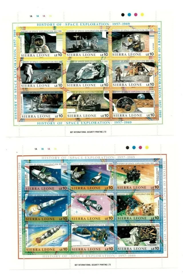 Sierra Leone 1989 Space Exploration Set Of 6 Souvenir Stamp Sheets Scott#1069-74