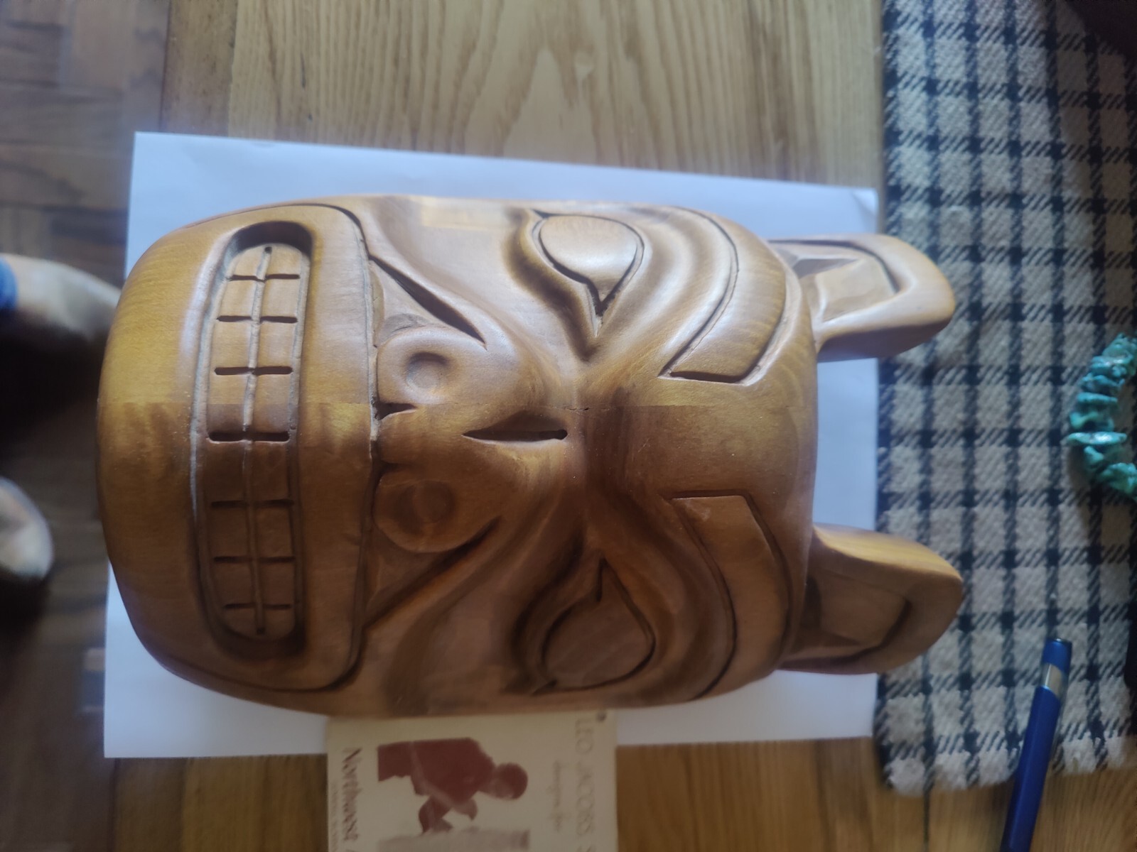 NORTHWEST COAST BEAR MASK BY MASTER CARVER LEO JACOBS SR.