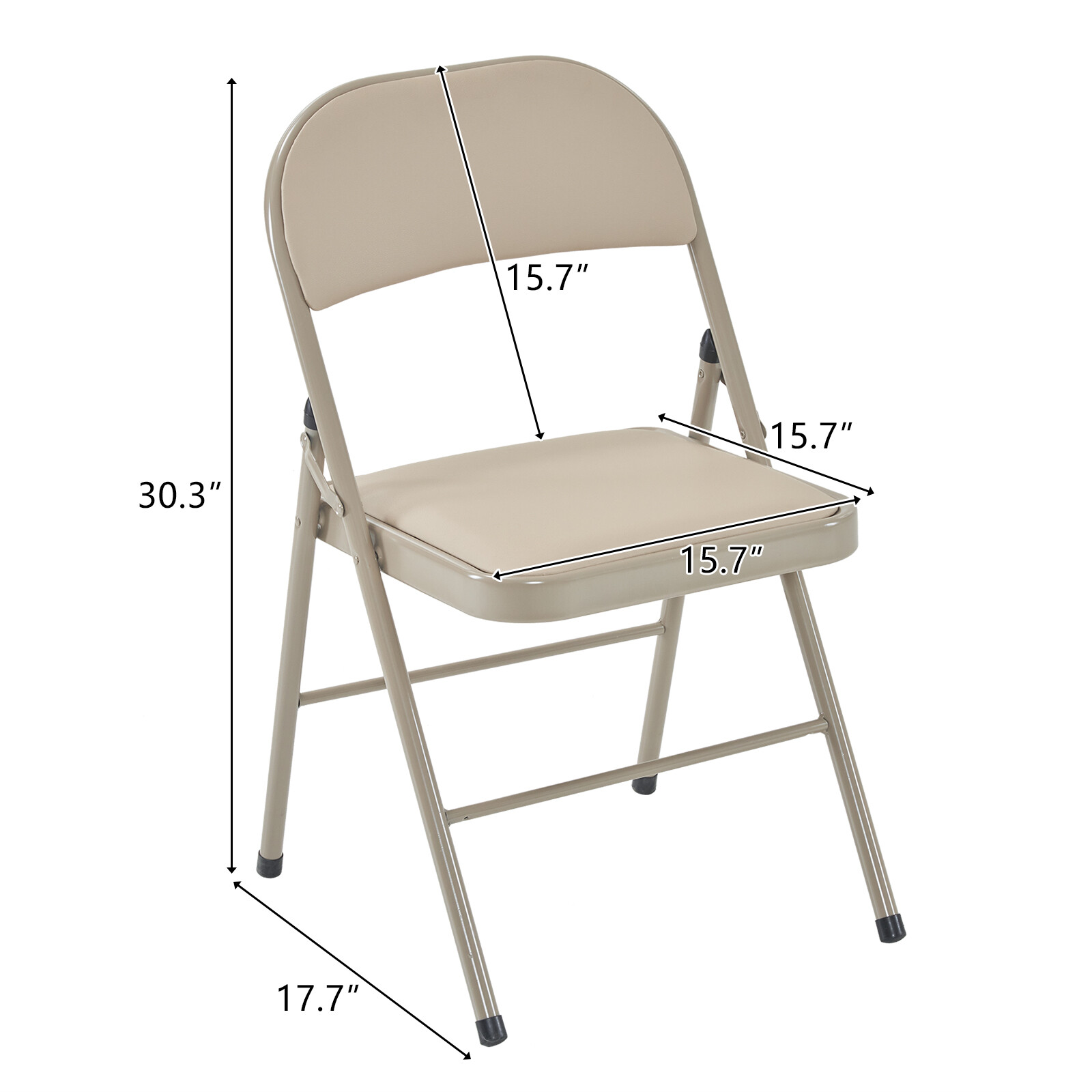 6 PCS Folding Chairs with High-Quality Padded Fabric Seat Heavy Duty Metal Frame