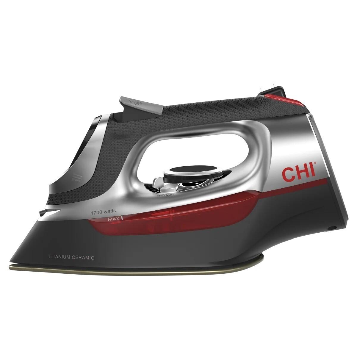 CHI Electronic Clothing Iron with Retractable Cord, 13102 NIB, 1700 Watts Black/