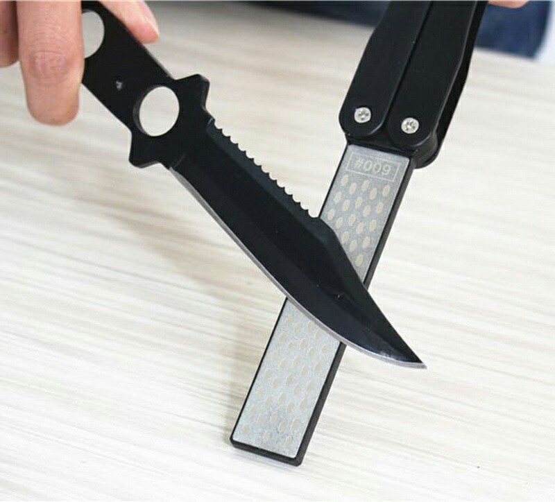Knife Sharpener /Double-Sided Folding 400/600 Grit Diamond Pocket Hunting Tool