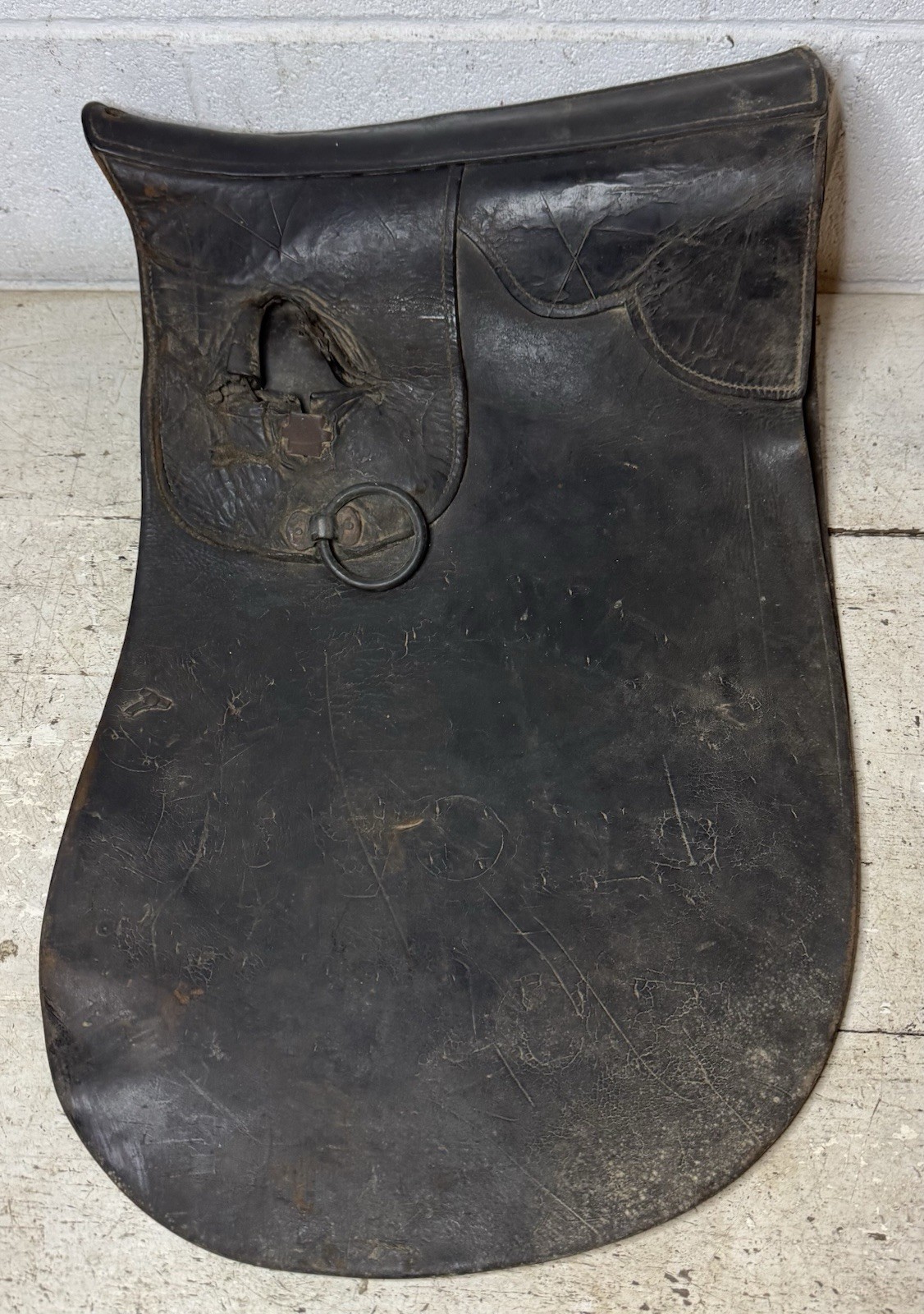 Antique Horse Leather Hames Cover Draft Horse Harness Pad Advertising