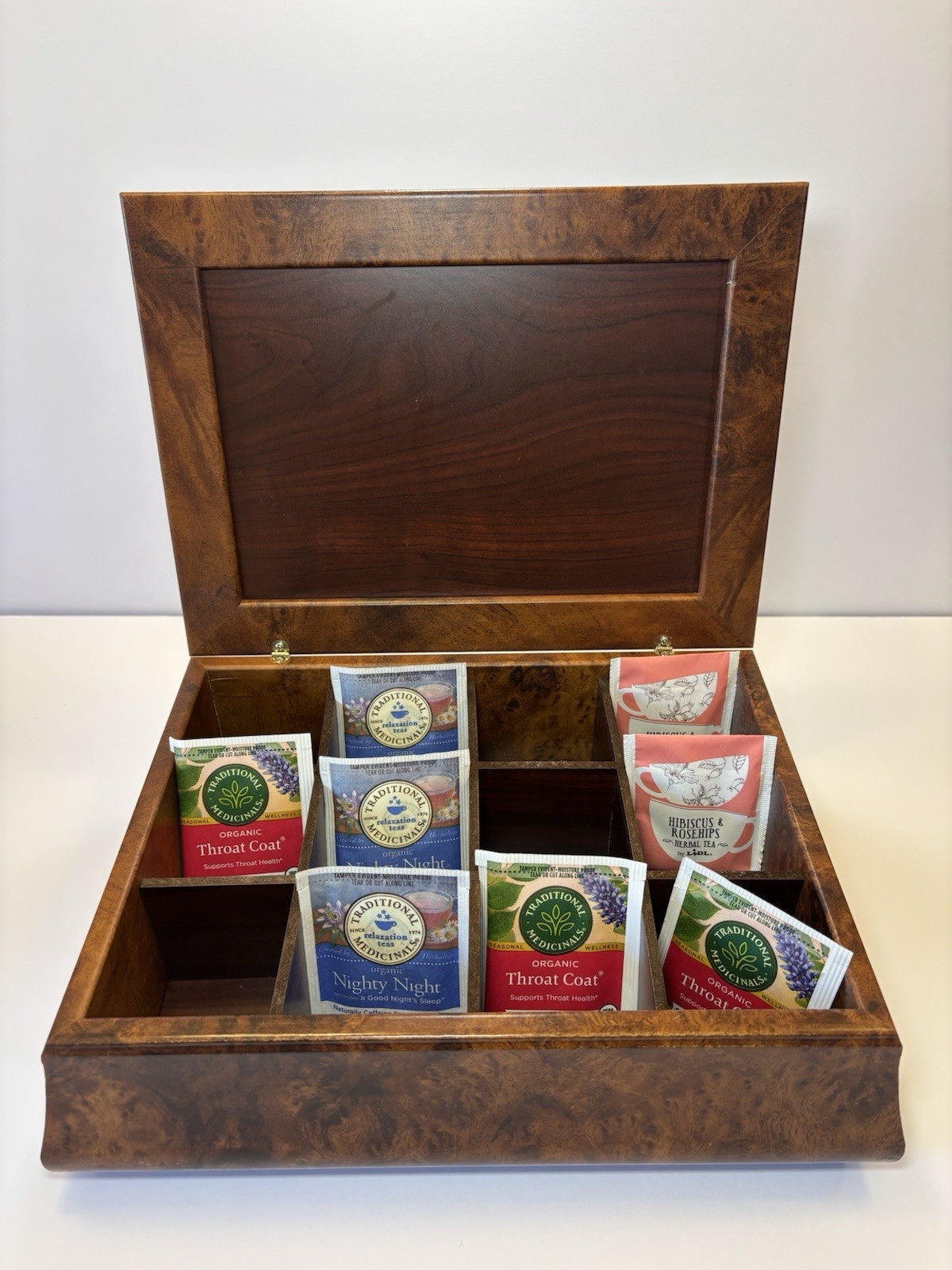 Sterling Silver & Wood Vintage Tea Storage Box Hand Made In Italy Art Collection