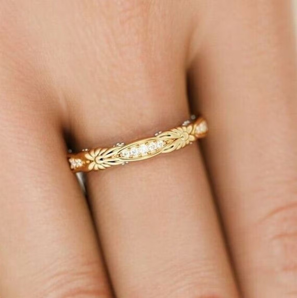 0.35 Ct Round Diamond Full Eternity Wedding Band Ring 14K Two Tone Gold Finish
