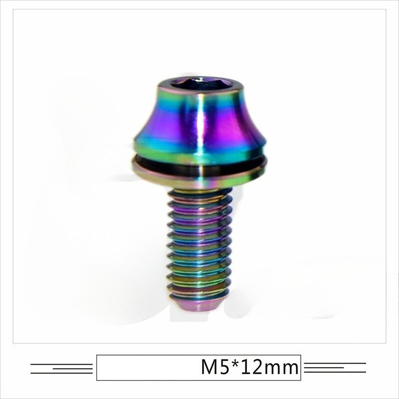 M5 Titanium Bolts with Washer MTB Road Bike Water Bottle Cage Mount Screws 12mm