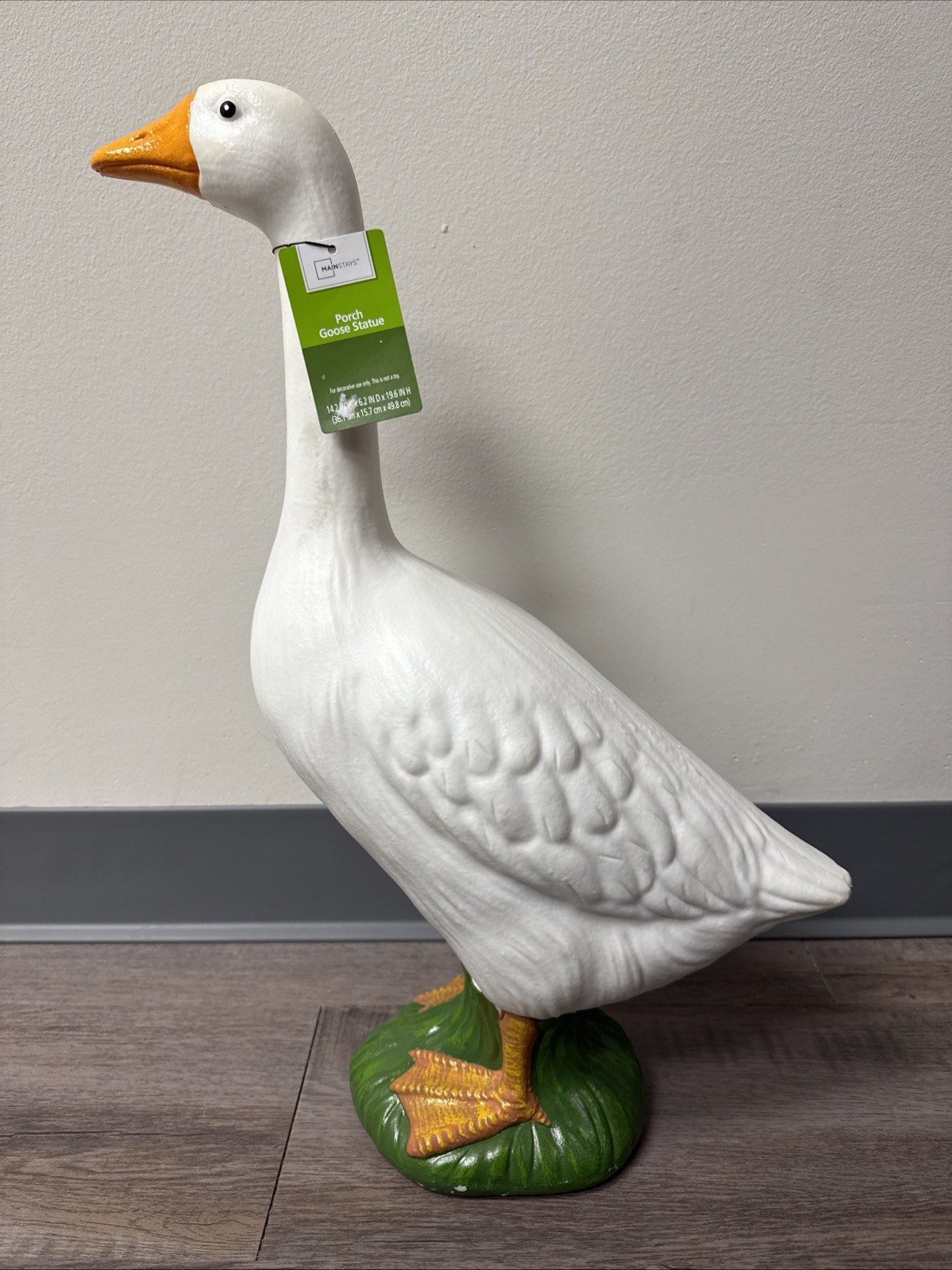 VIRAL Mainstays Large White 20"H Dress Up Goose Garden Statue Yard Decor NEW