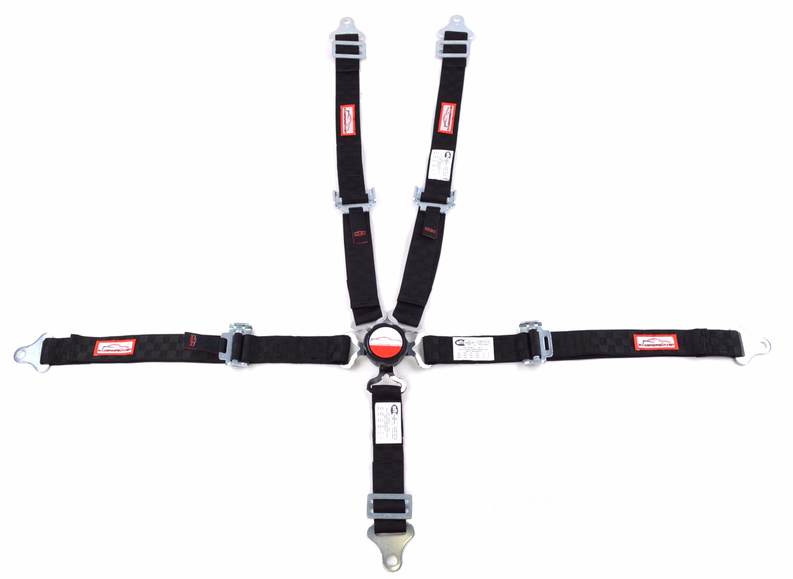 JR DRAGSTER HARNESS 2" SFI 16.1 PULL DOWN LAP BELT CAM LOCK BLACK CHECKERBOARD