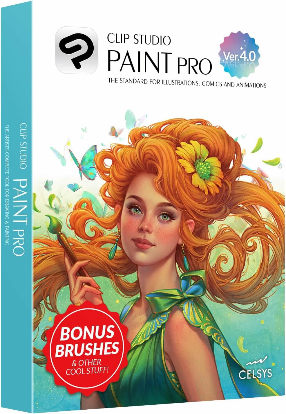 CLIP STUDIO PAINT PRO - Version 4 | Perpetual Lic - Retail Pack w/ Bonus Brushes