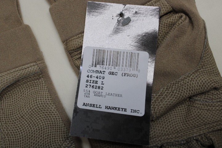 US Military USMC ANSELL HAWKEYE FROG COMBAT FR Flame Resistant GLOVES SZ L LARGE