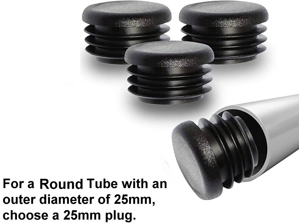 Plastic Black Blanking End Cap Caps Tube Pipe Inserts Plug Bung Steel Tubing Leg