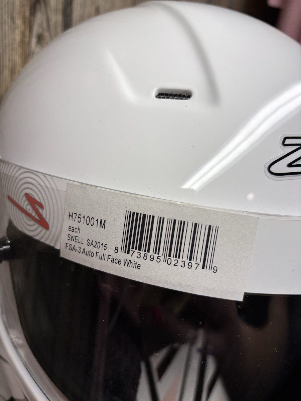 New Zamp FSA-3 Helmet H751001M White Snell SA2015 Medium