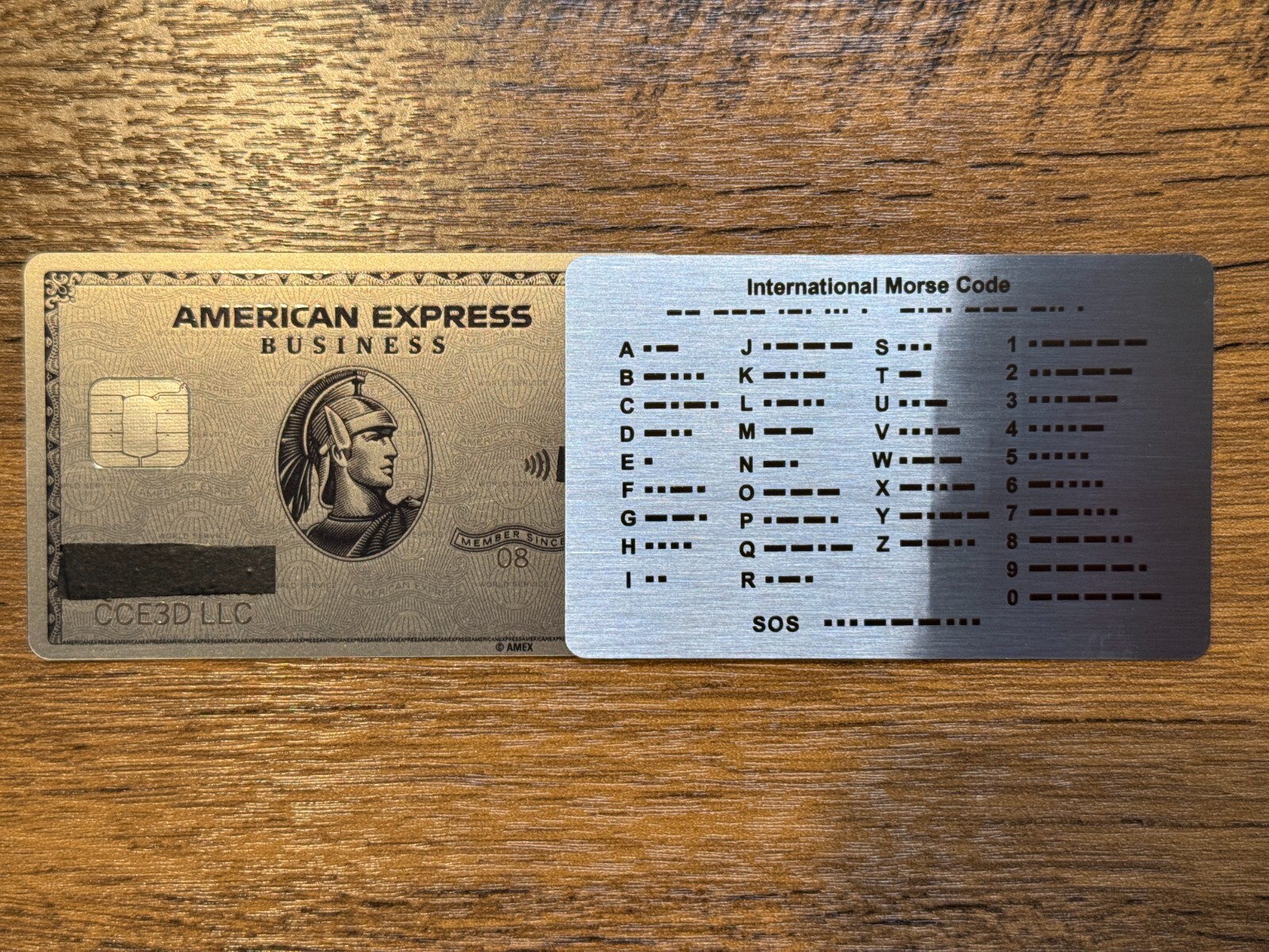 Morse Code EDC Wallet Card - Ham Radio, Prime Stainless Steel, No Plastic