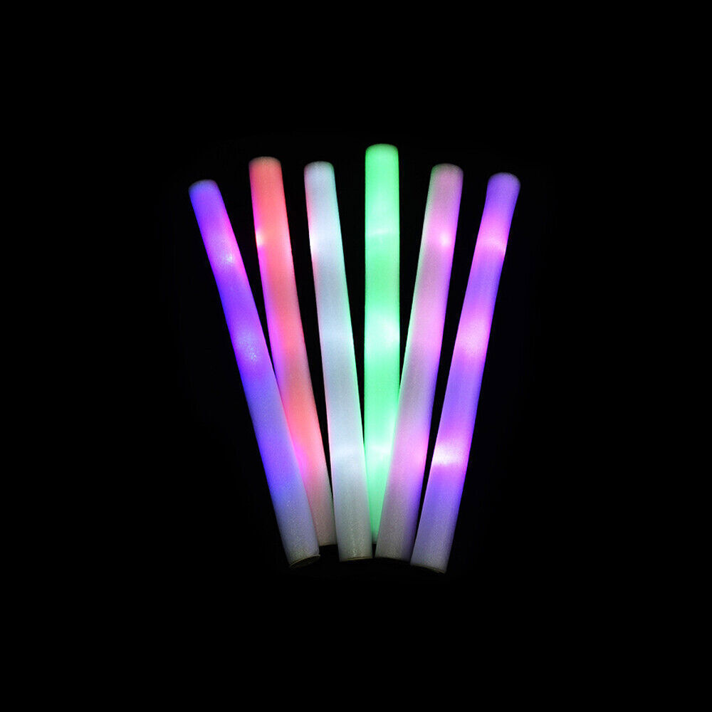 100-500 LED Light Up Foam Sticks Wand Rally Batons DJ Flashing Glow Stick Party