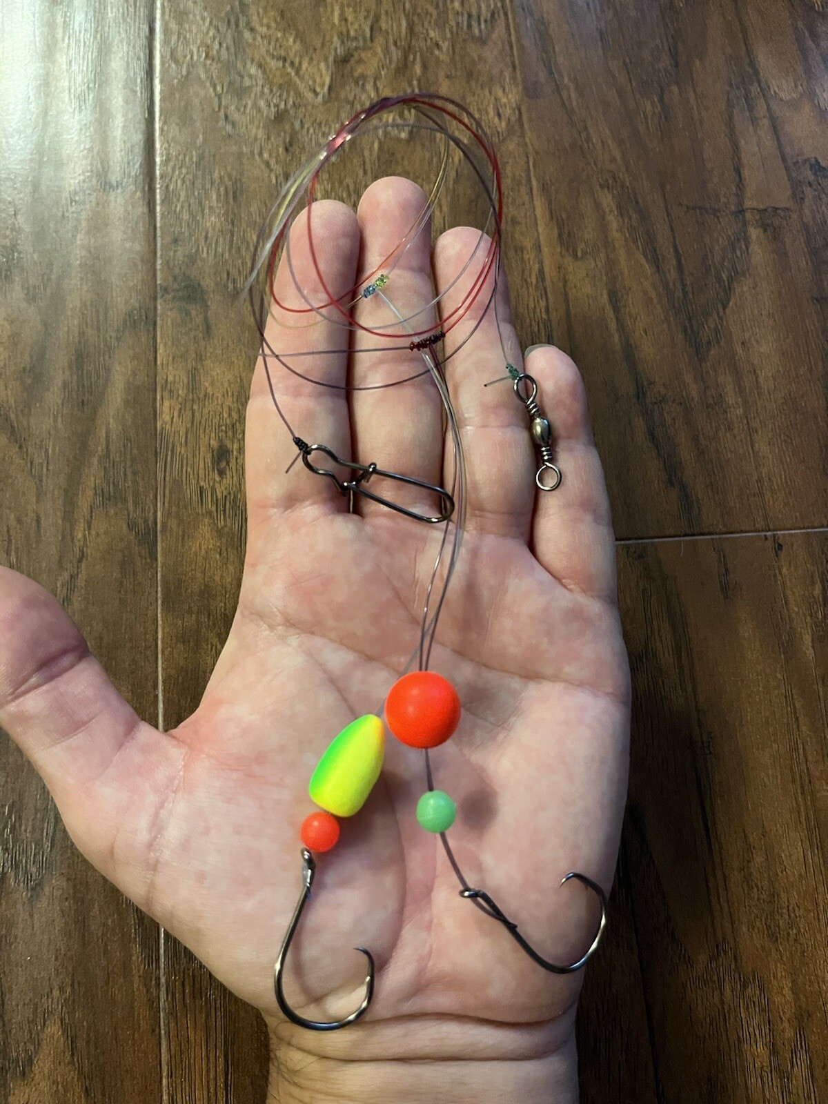 hi - low Pompano rig # 2/0 circle hook 30 lb camo monofilament (4 Rigs)