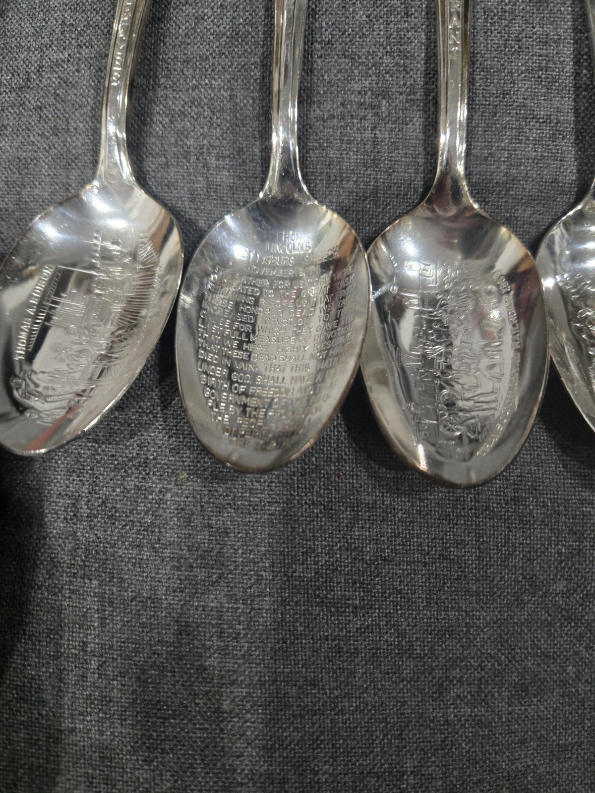 Presidents Collection Of 12 Spoons Wm Rogers Mfg Silver Plate