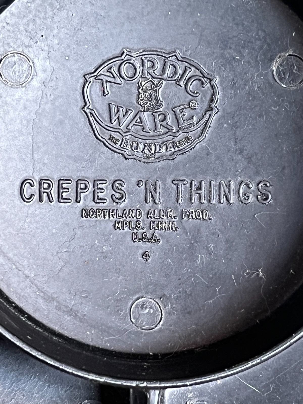 Vintage Nordic Ware Crepes N Things Pan Cast Aluminum 1950's Black Wood Handle