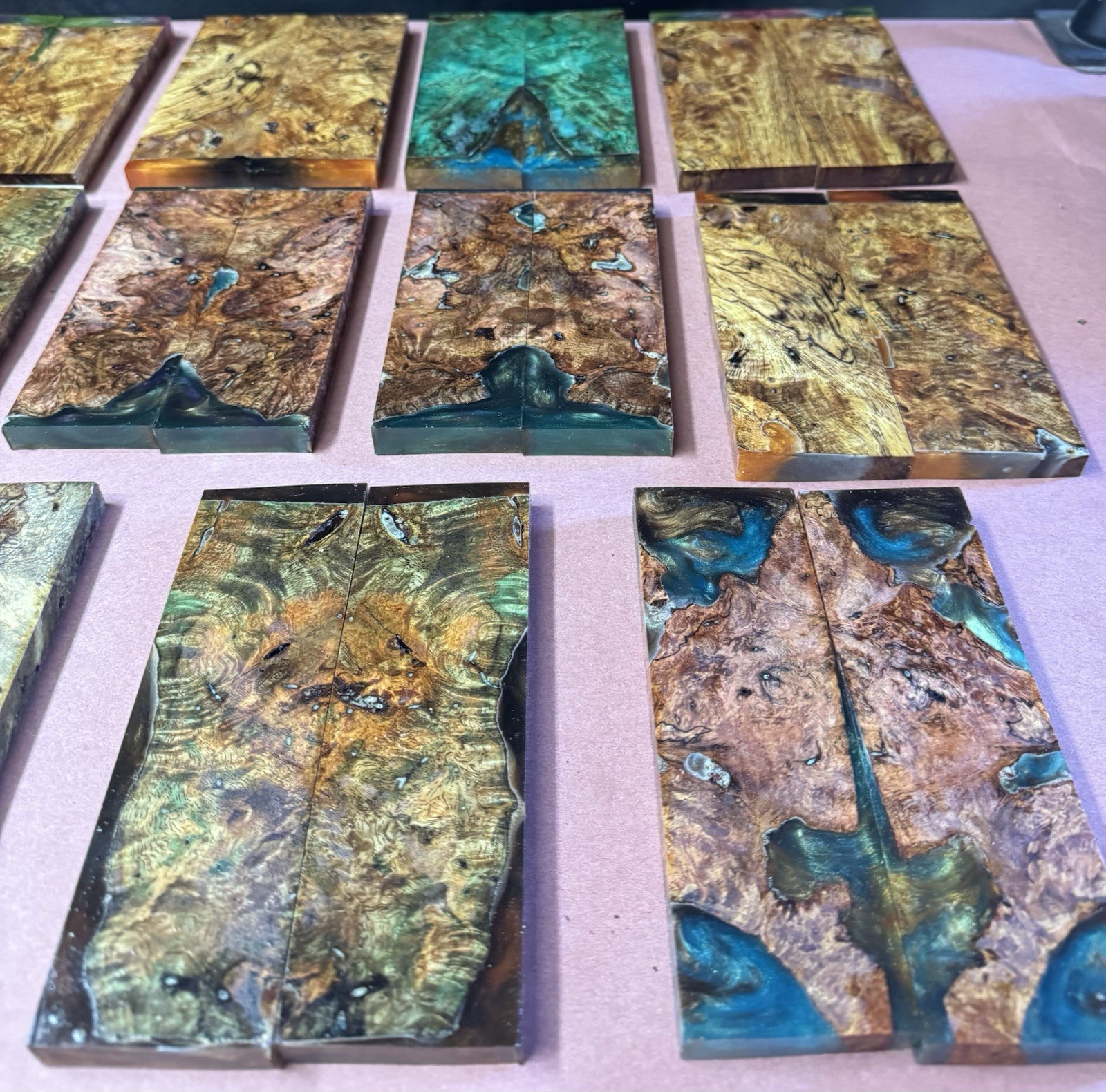 STABILIZED HYBRID MANGO BURL,KNIFE SCALE,TOOL HANDLE, This Sell Is For 1 Pair!