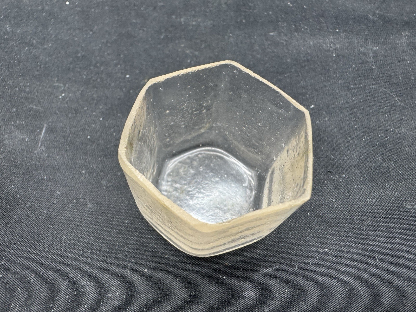 Antique Chinese Export Sterling Silver Salt Cellar w/ Glass Insert