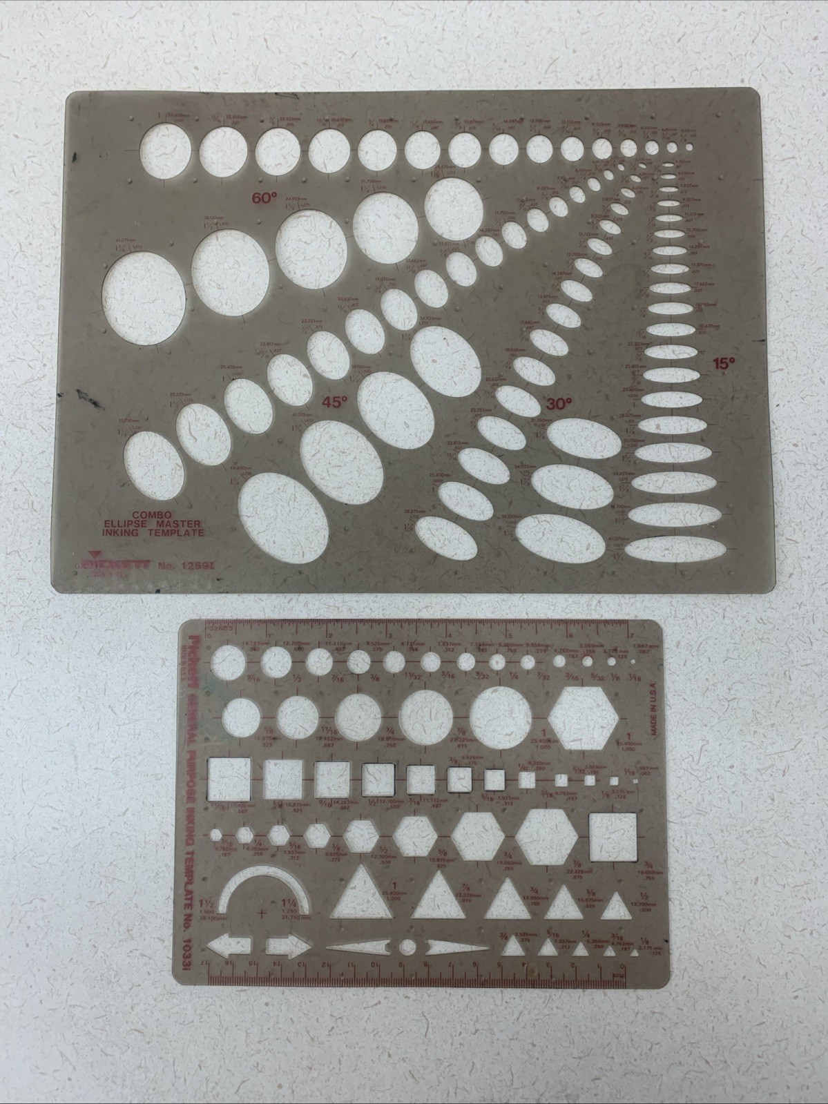 Vintage Pickett Combination Ellipse Master Template 1269 & 1033i General Purpose
