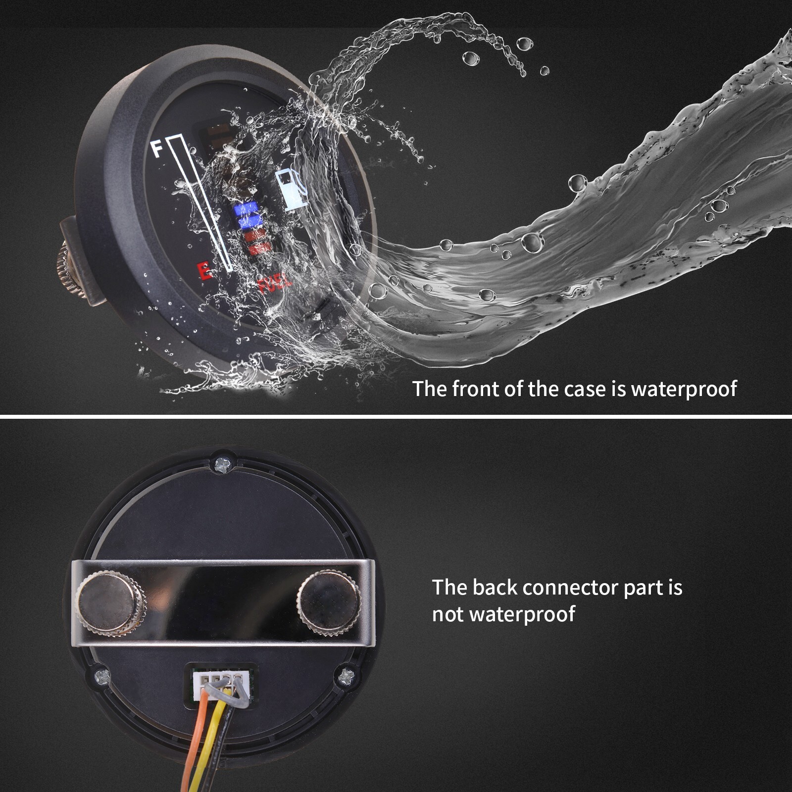 12/24V 2" 52mm Car Motorcycle Fuel Level Meter Gauge LED Display Digital 10 Grid