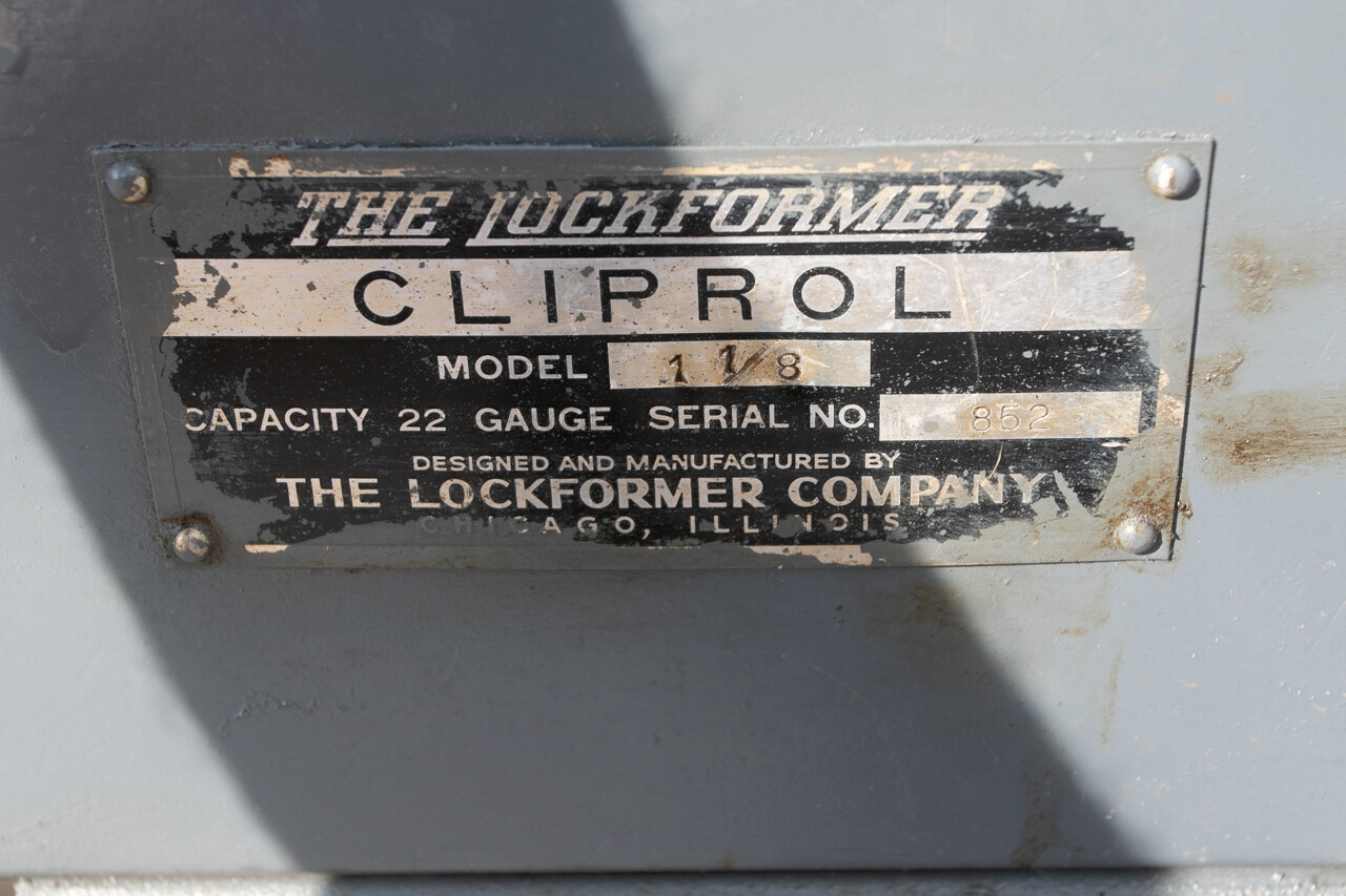 Lockformer Cliprol 1-1/8 22 Gauge 2Hp 3ph "NEW MOTOR"
