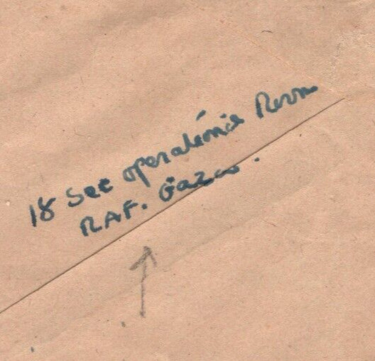 PALESTINE WW2 GB Forces *RAF GAZA* (Reverse) CENSOR 112 Cover 1943 FPO.257 MA10