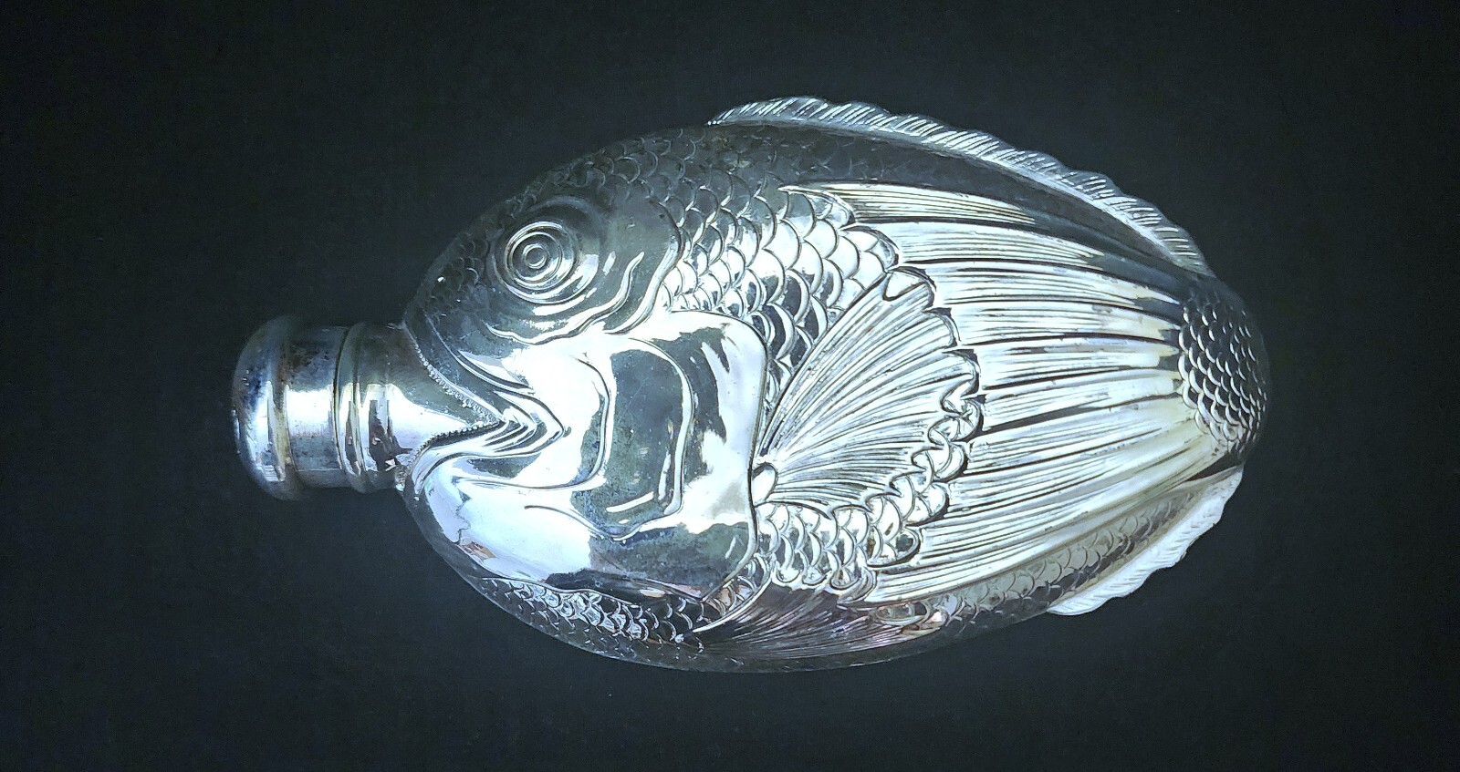 VTG TOWLE Silver Plated Fish "Drink Like A Fish" Flask