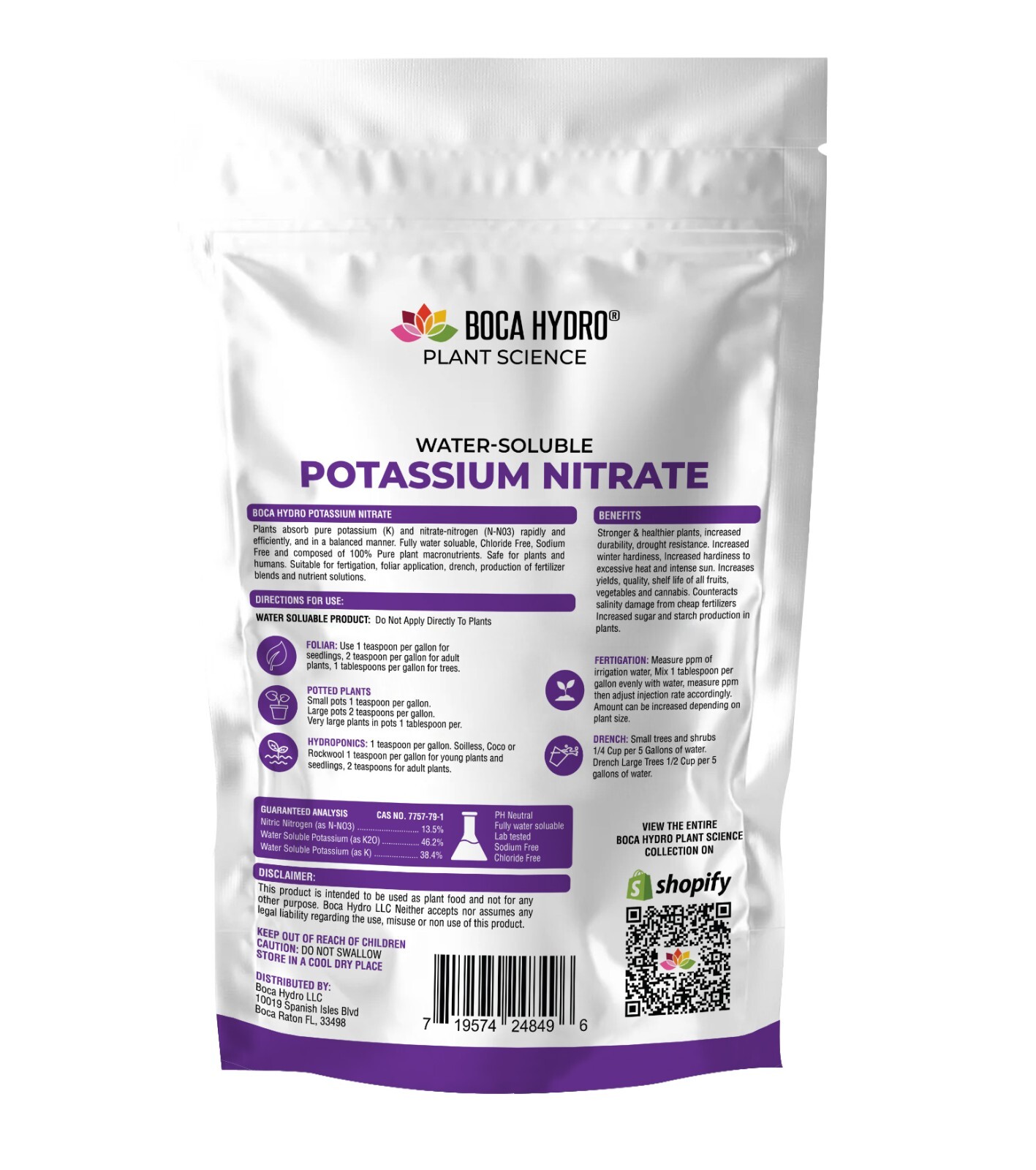 Boca Hydro Potassium N Water Soluable Nutrient Fertilizer