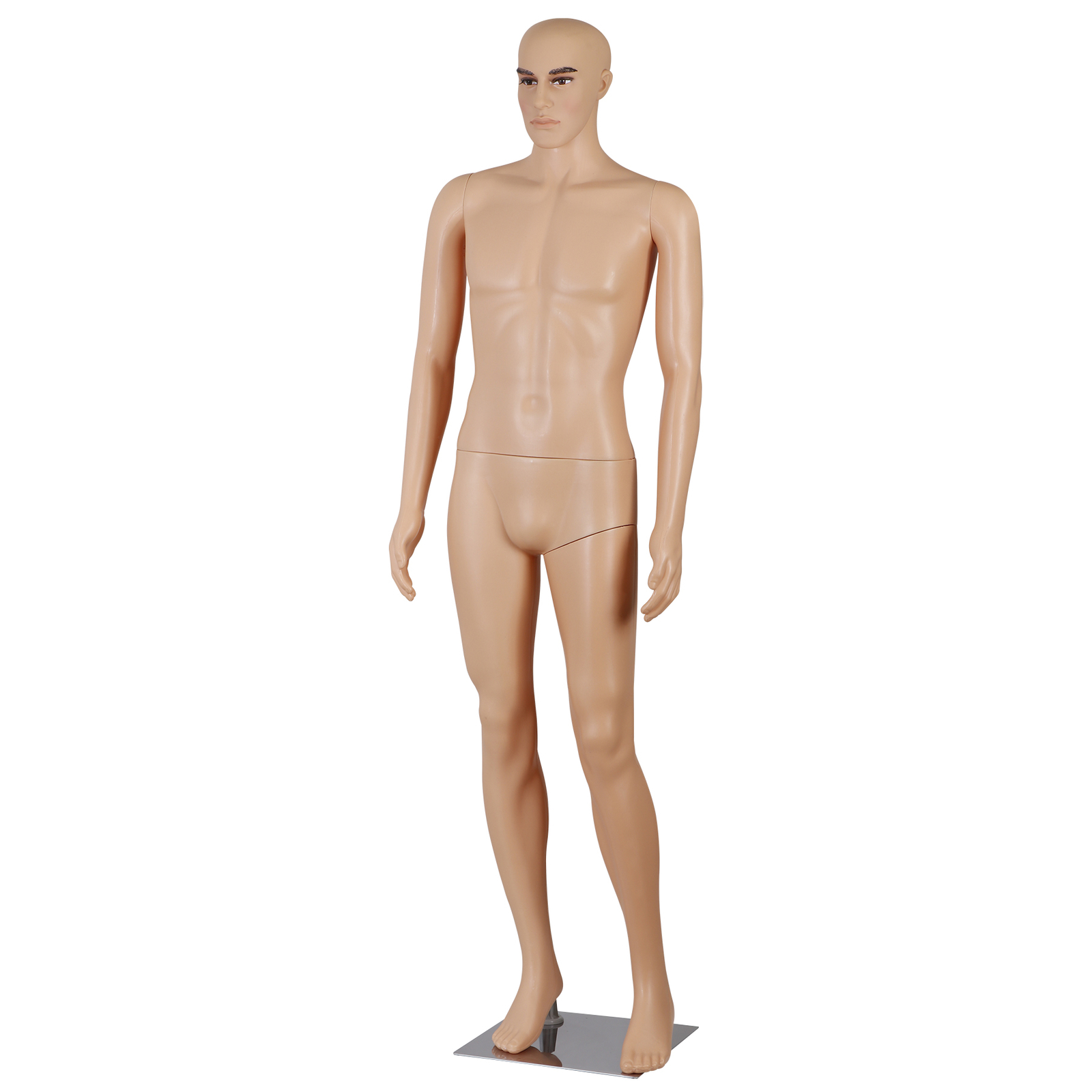 Adjustable Male Mannequin Egghead Plastic Full Body Dress Form Display Base 72"