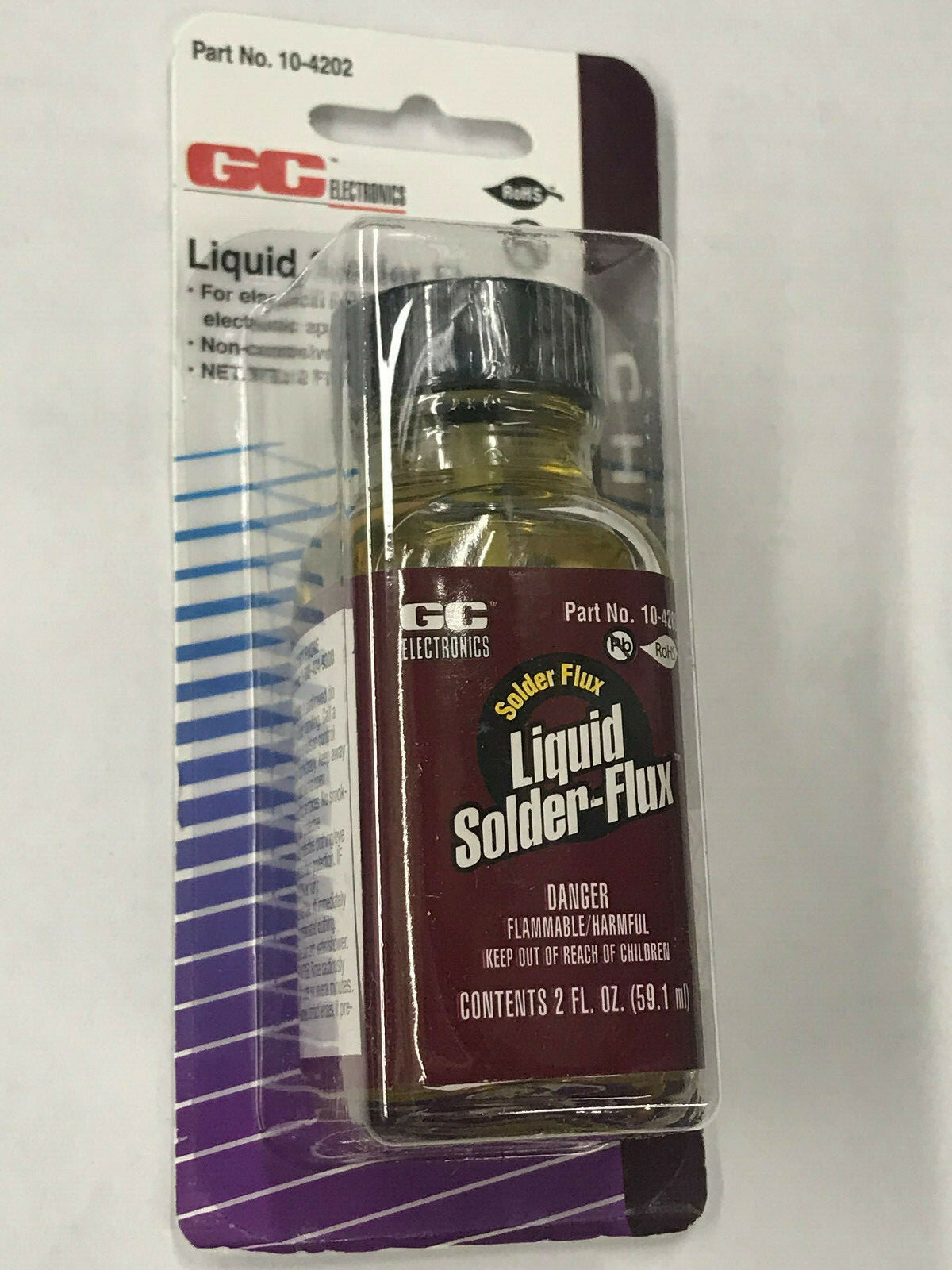 LIQUID SOLDER FLUX, GC ELECTRONICS 10-4202, 2FL OZ Bottle, Made in USA