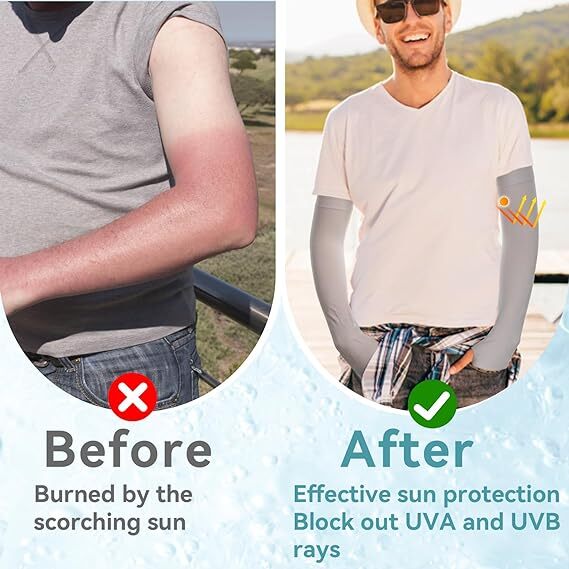 3 Pairs Cooling Arm Sleeves Cover UV Sun Protection Sports Outdoor For Men Women