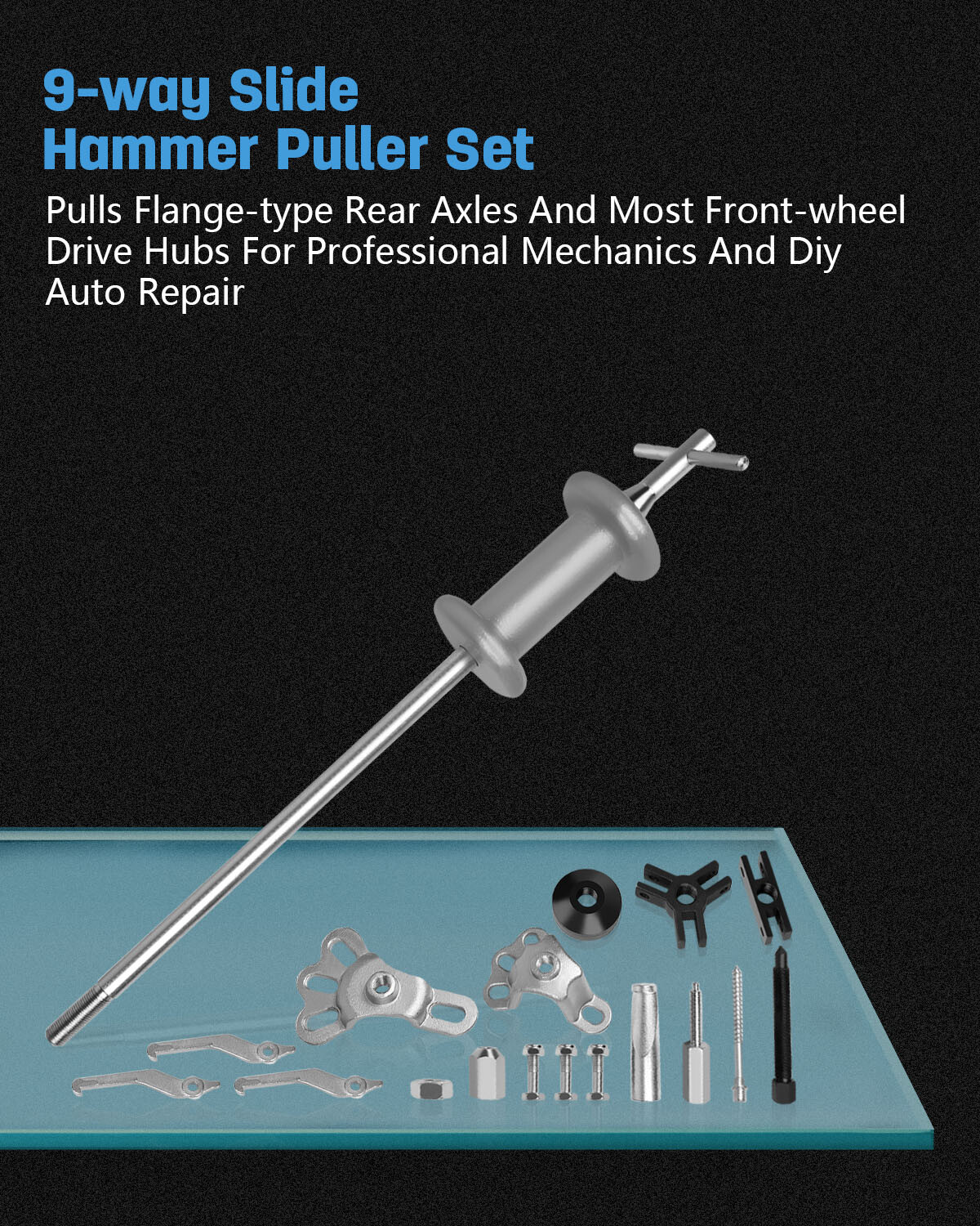 Slide Hammer Dent Puller Tool Kit Wrench Adapter Axle Bearing PULLE Hub Auto