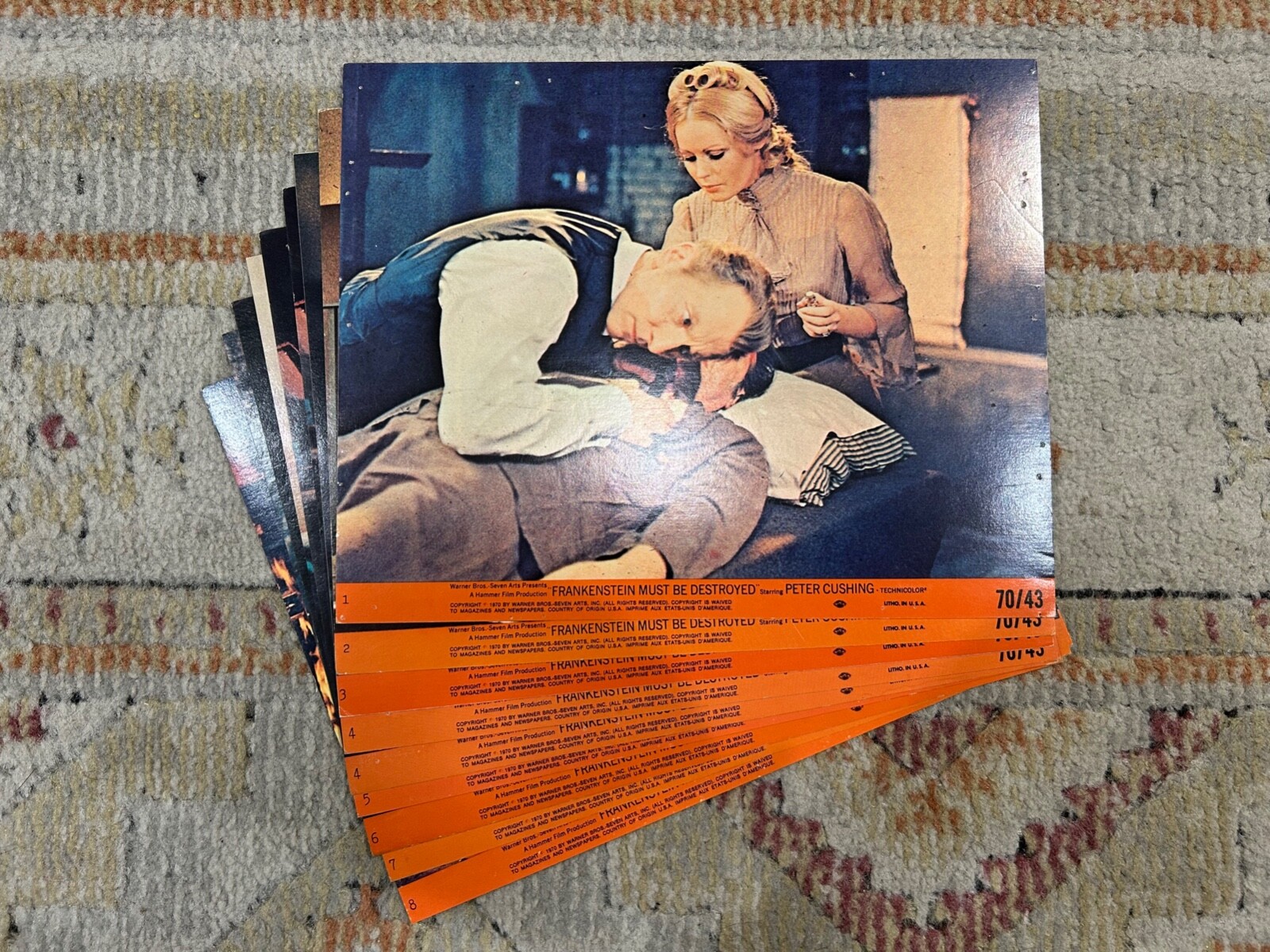 1970 Frankenstein Must Be Destroyed - 8x10 Lobby Card Set - Peter Cushing