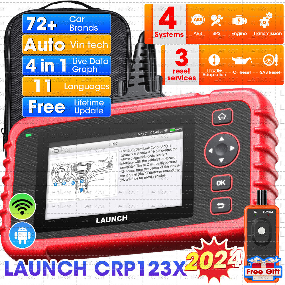 LAUNCH X431 CRP123X OBD2 Scanner ABS SRS Code Reader Oil SAS Car Diagnostic Tool