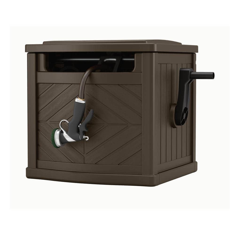 Garden Hose Portable Storage Box Outdoor Hideaway Water Reel Container 150 Ft.