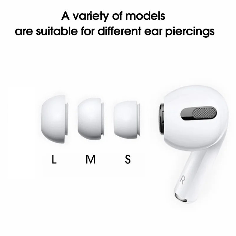 3 Replacement Eartips for AirPods Pro 1/2 Soft Silicone Rubber Earbuds in S/M/L