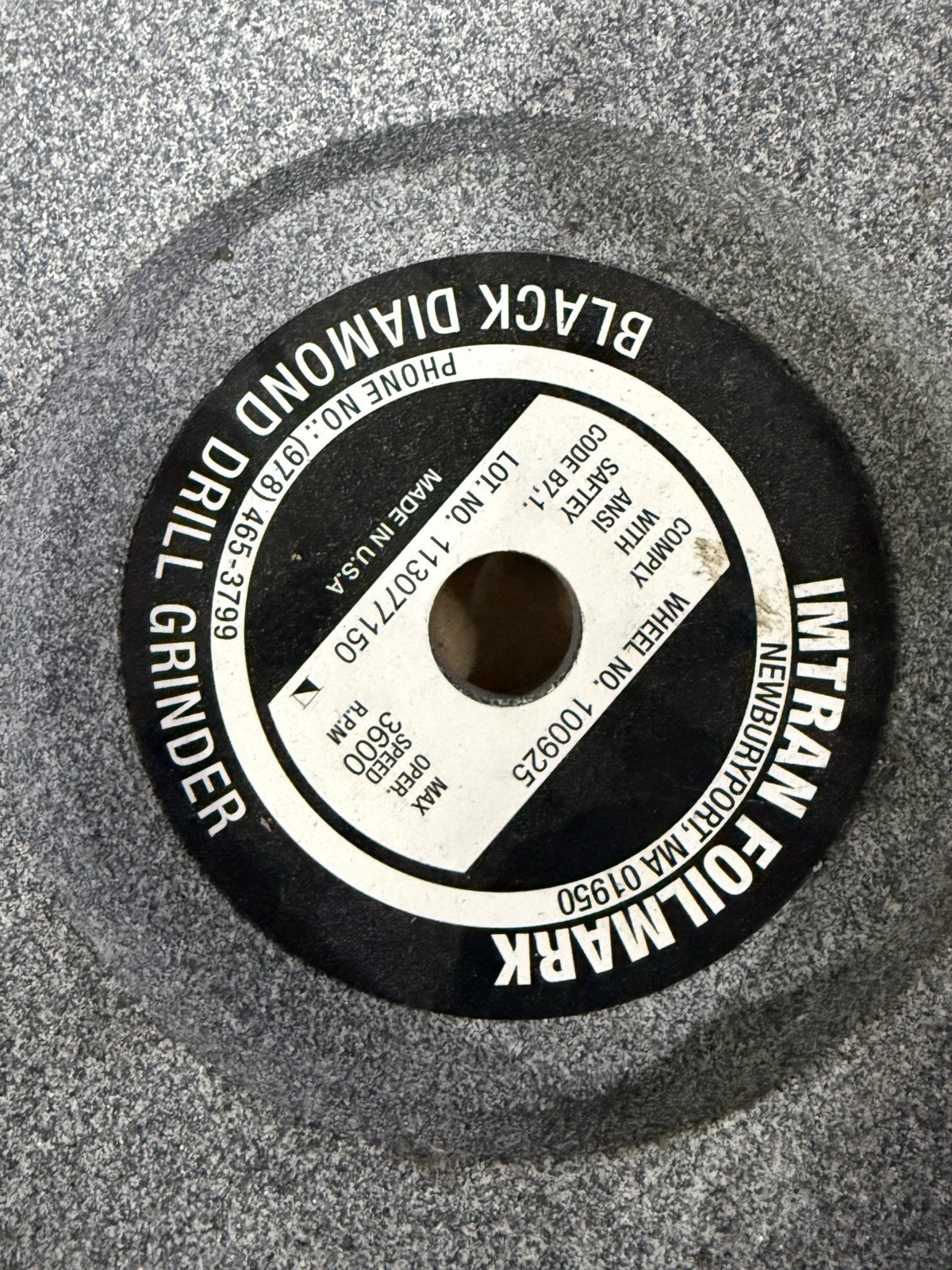 Black Diamond Drill Sharpener / Grinder Replacement Wheel For Older Models