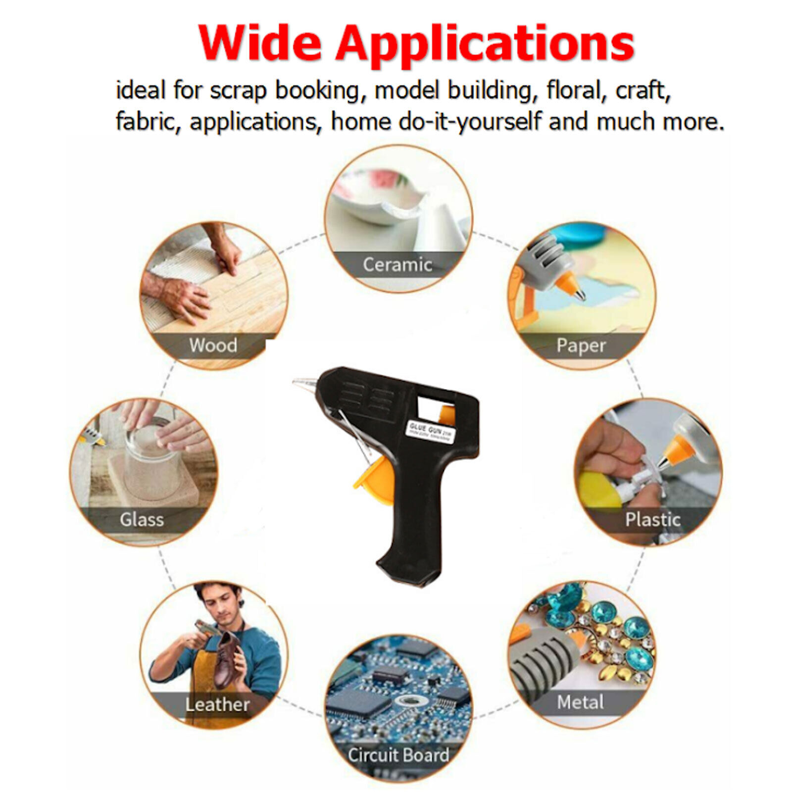 Glue Gun with 60 Mini Clear Glue Sticks Hot Melt 20W for Arts Craft DIY Kit Set