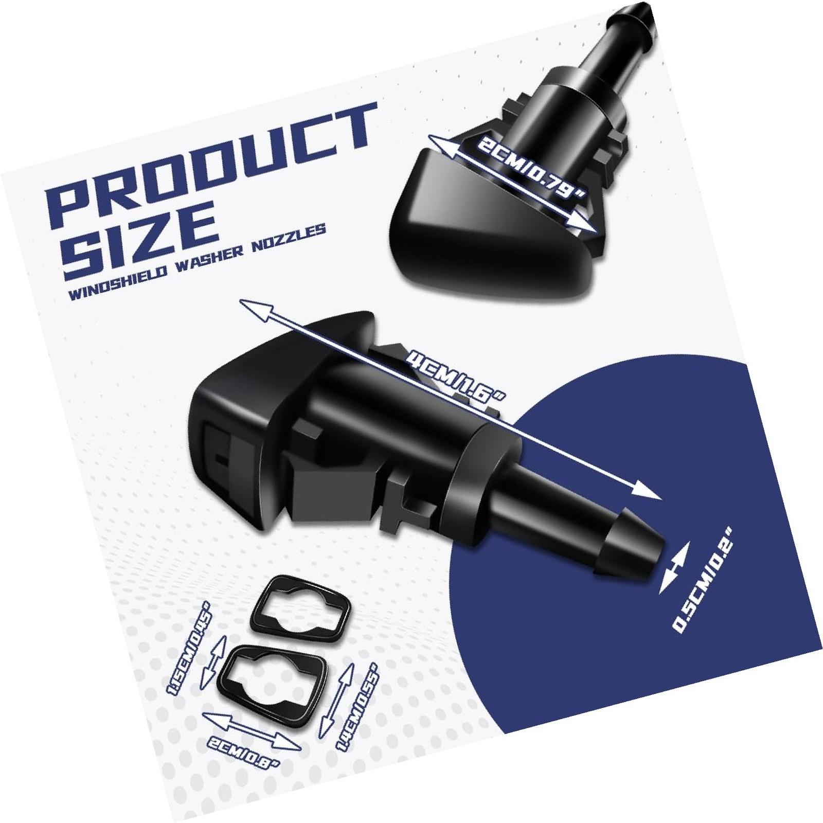 2 PCS Front Windshield Washer Nozzles, Washer Spray Jet Kit Fit for Chrysler,...