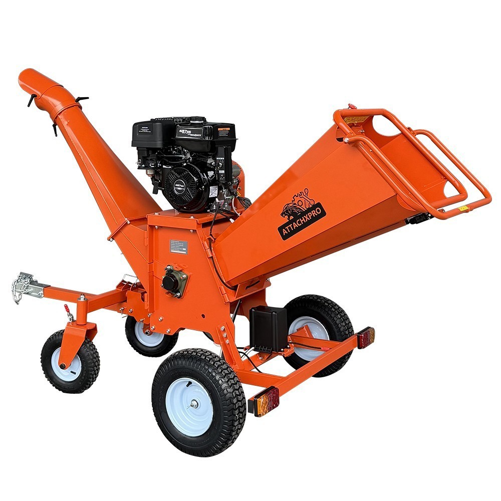 6'' 18hp Wood Chipper 450cc Gas Powered E-start 4-Wheel 12V/9A - FREE SHIPPING