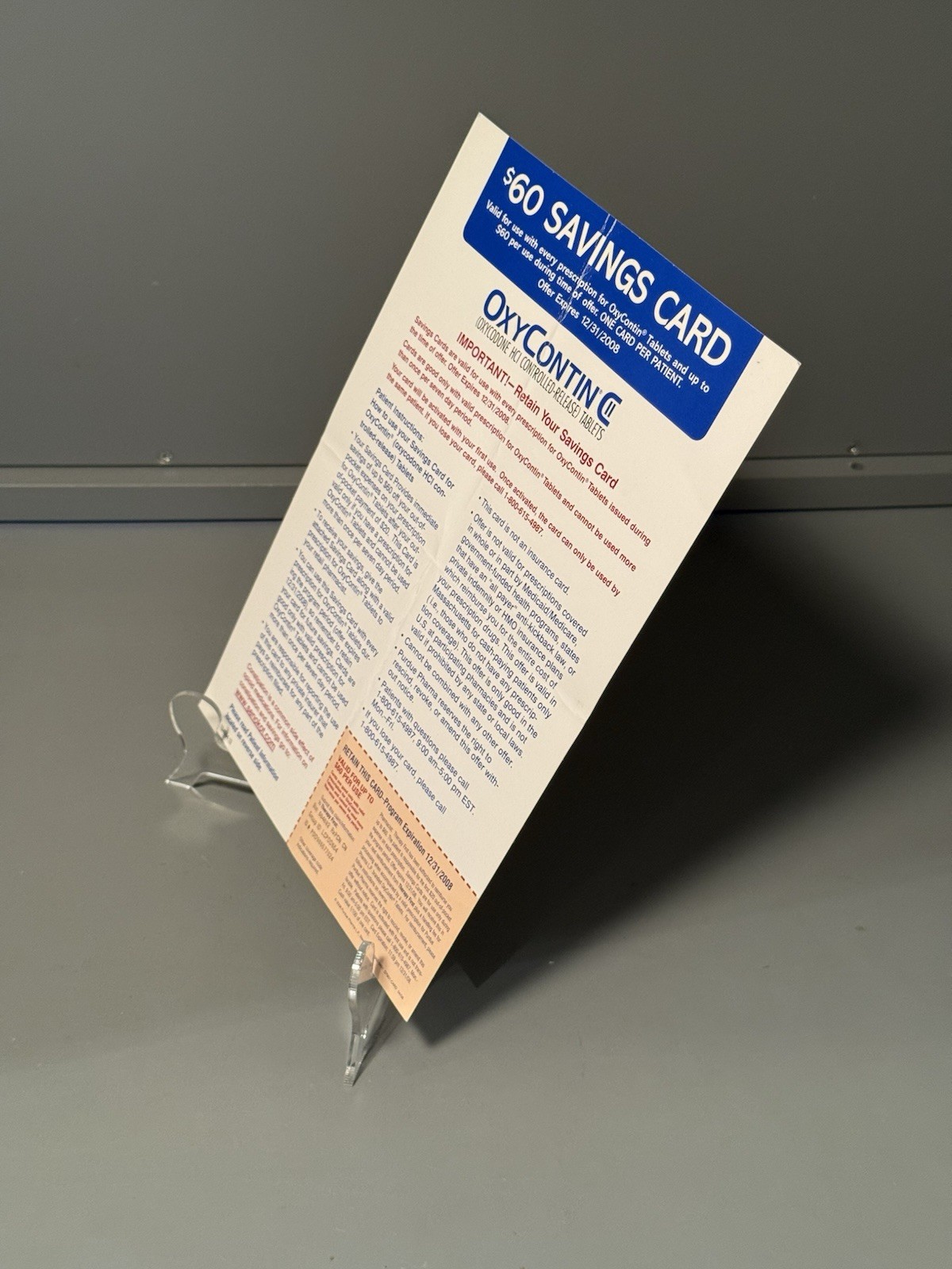 OXYCONTIN Drug Savings Cards • $60 Savings Card • OxyContin Discount Card •