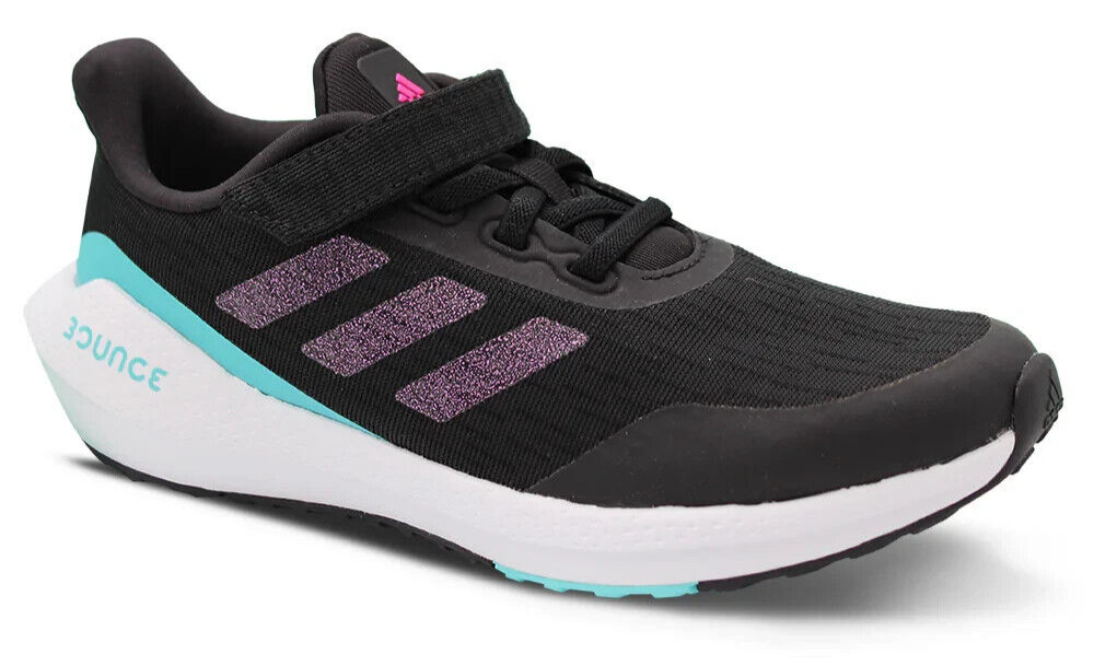 Adidas KIDS Run EQ21 "Black Pulse Aqua" Running Athletic Shoes H01876