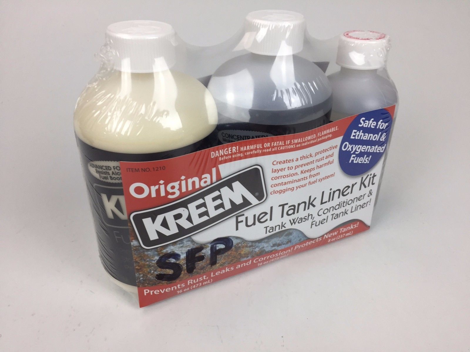 Kreem Combo Kit Gas Fuel Tank Sealer Liner Motorcycle Atv Rust Coating Prep Seal