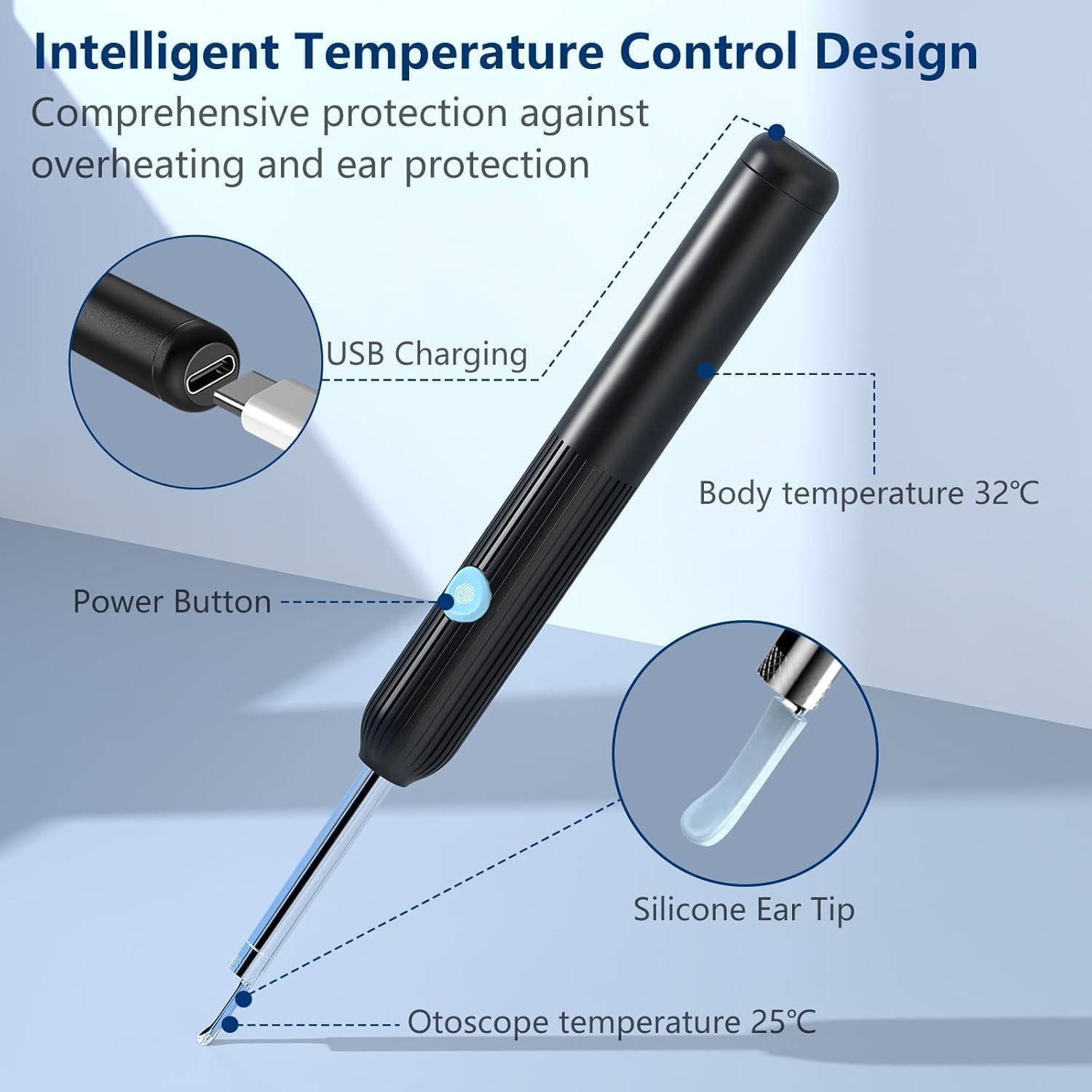 Wireless Ear Wax Remover Set with 8 Ear Set, Ear Cleaner Removal Kit with Camera